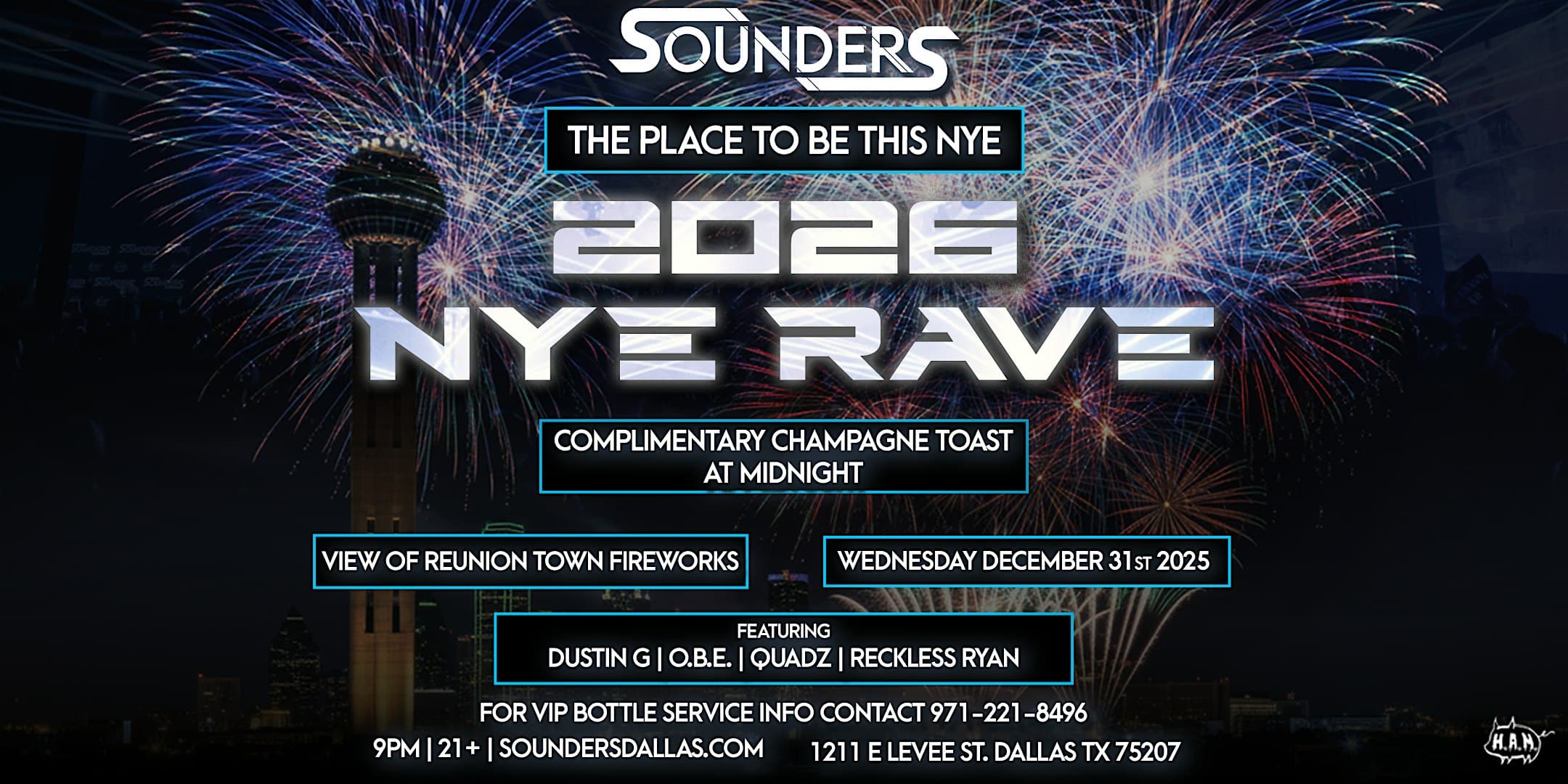 NEW YEARS EVE RAVE 12/31 - DALLAS, TX at Sounders