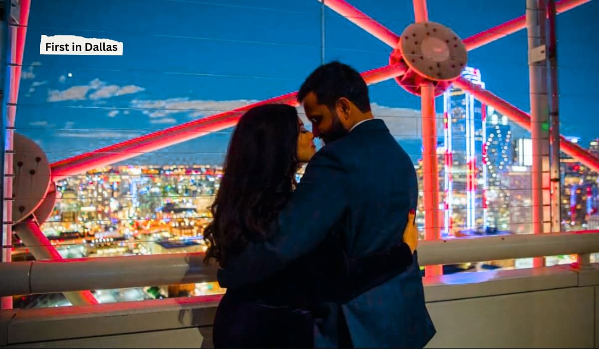 couple enjoying time in Reunion Tower