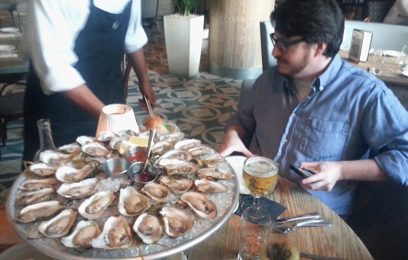 Fresh oysters on the half shell at one of the best seafood restaurants in Dallas